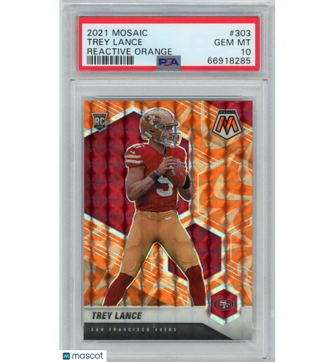 2021 Panini Mosaic Trey Lance #303 Reactive Orange PSA 10 SF 49ers!