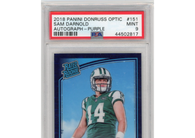 2018 Panini Donruss Optic Sam Darnold #151 Autograph-Purple #'d 36/50 PSA 9!