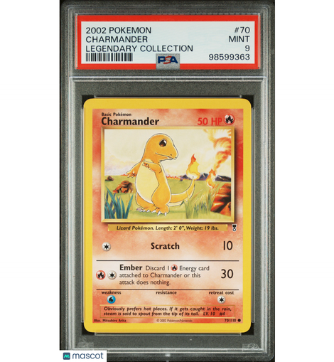 2002 PokéMon TCG Charmander #70 Legendary Collection PSA 9!