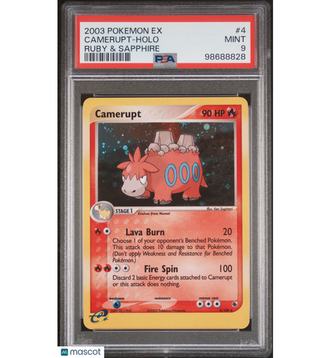 2003 PokéMon EX Camerupt-Holo #4 Ruby & Sapphire PSA 9!