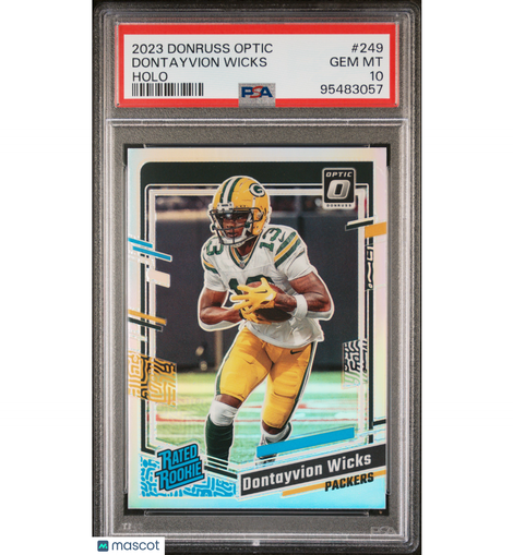 2023 Panini Donruss Optic Dontayvion Wicks #249 Holo PSA 10 Packers!