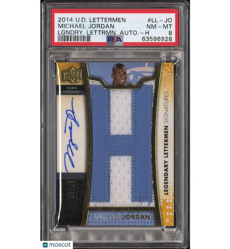 2014 Upper Deck Legendary Letterman Autographs Michael Jordan #LL-JO PSA 8