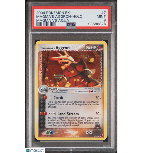 2004 PokéMon EX Magma's Aggron-Holo #7 Magma vs Aqua PSA 9!