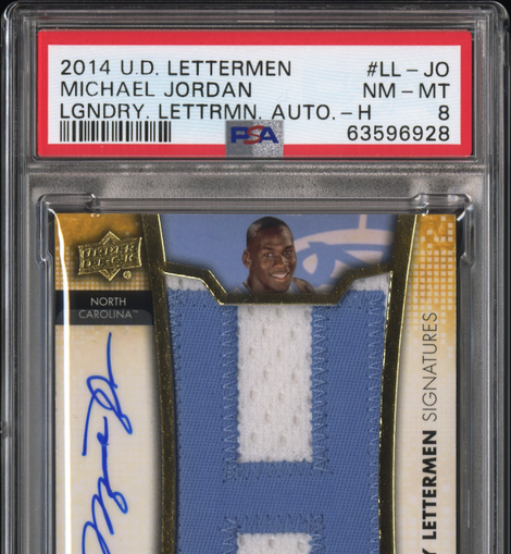 2014 Upper Deck Legendary Letterman Autographs Michael Jordan #LL-JO PSA 8