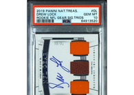 2019 National Treasures Drew Lock Rookie NFL Gear Sig Trios #'d 74/99 PSA 10!