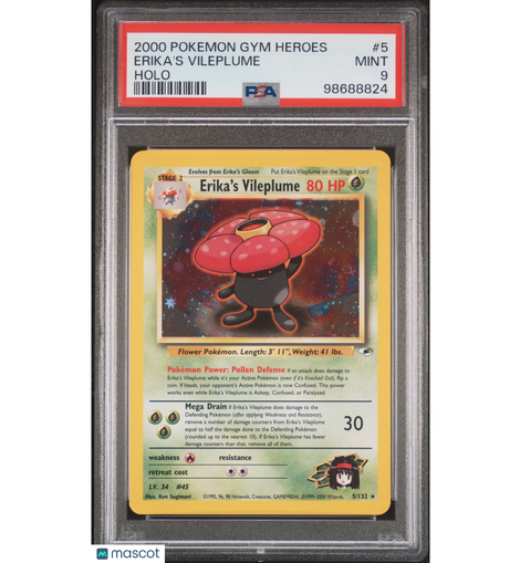 2000 Pokemon Gym Heroes Erika's Vileplume Holo #5 PSA 9!