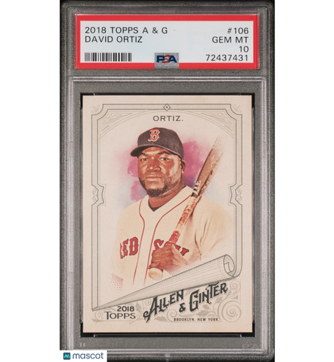 2018 Topps Allen & Ginter David Ortiz #106 PSA 10 Boston Red Sox!