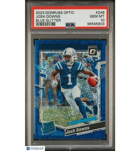 2023 Donruss Optic Josh Downs #248 Blue Glitter PSA 10 Colts!