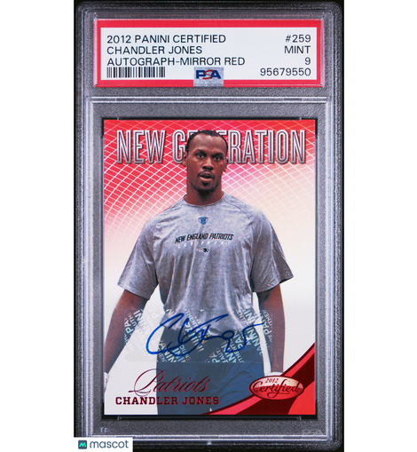 2012 Panini Certified Chandler Jones #259 Auto-Mirror Red #'d 104/250 PSA 9!