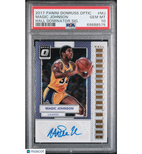 2017 Donruss Optic Hall Dominator Signatures Magic Johnson #'d 40/49 PSA 10!