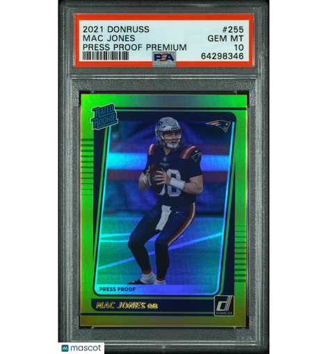 2021 Panini Donruss Mac Jones #255 Press Proof Premium PSA 10