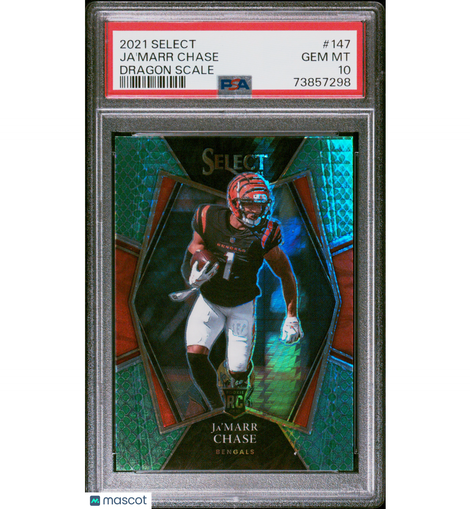 2021 Panini Select Ja'marr Chase #147 Dragon Scale Premier PSA 10 Bengals!