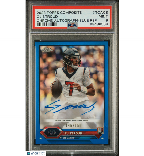 2023 Topps Composite Topps Chrome Auto CJ Stroud #TCACS Blue Refractor PSA 9!