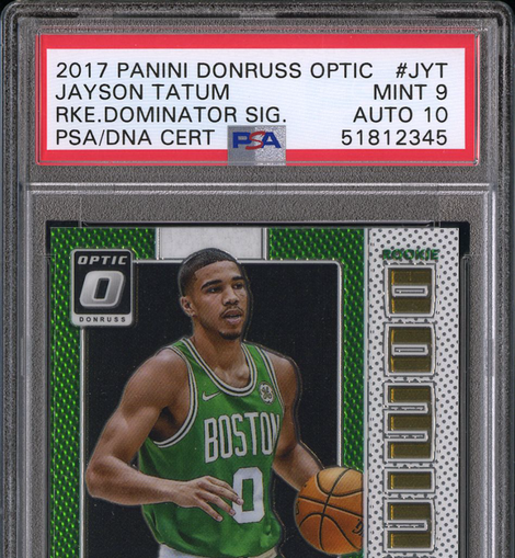 2017 Donruss Optic Rookie Dominator Signatures Jayson Tatum #'d 23/49 PSA 9!