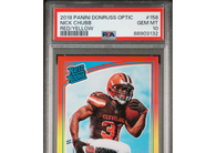 2018 Panini Donruss Optic Nick Chubb #158 Red/Yellow PSA 10 Browns!