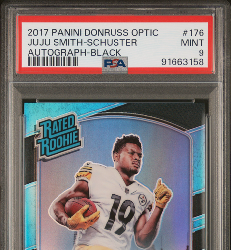 2017 Panini Donruss Optic Juju Smith-Schuster #176 Autograph Blac PSA 9!