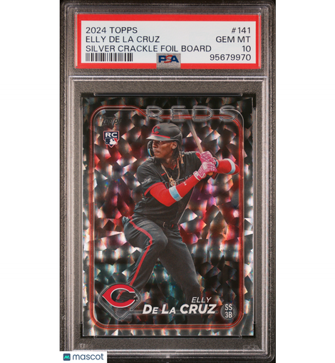 2024 Topps Elly De La Cruz #141 Silver Crackle Foil Board PSA 10 Reds!