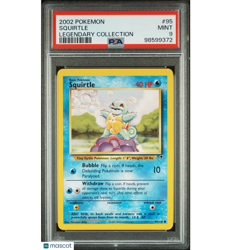 2002 PokéMon TCG Squirtle #95 Legendary Collection PSA 9!