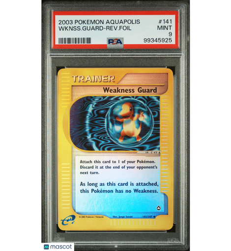 2003 PokéMon TCG Aquapolis Weakness Guard-Reverse Foil #141 PSA 9!