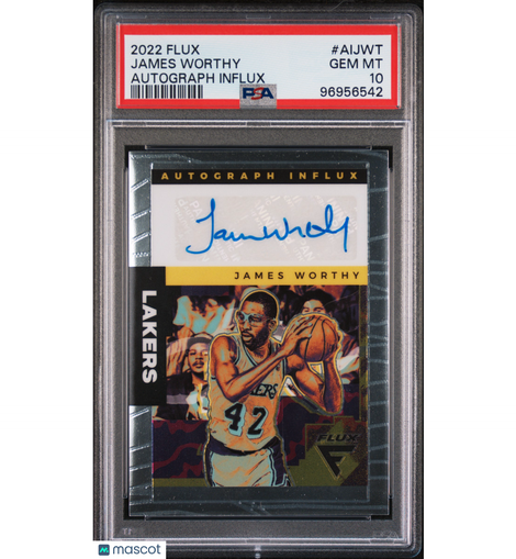 2022 Panini Flux Autograph Influx James Worthy #AIJWT PSA 10 LA Lakers!