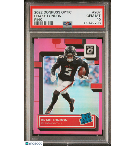 2022 Panini Donruss Optic Drake London #207 Pink PSA 10 Falcons!